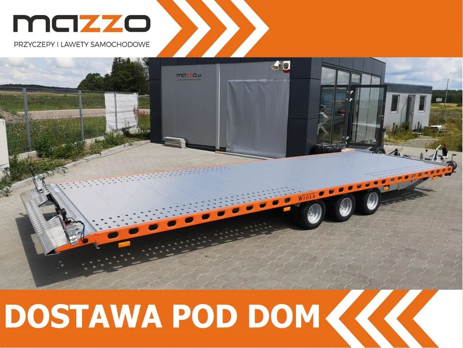 Wiola DOSTAWA! Przyczepa Laweta L35G65P wym. 650 x 204cm! UCHYLNA! Podłoga z paneli ALUMINIOWYCH. SOLIDNA! DMC 3500kg