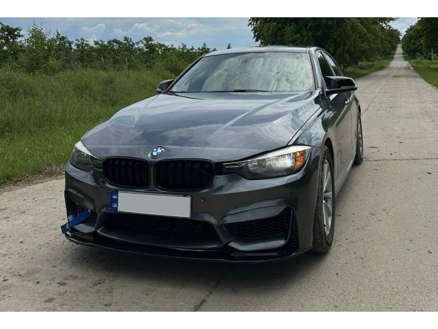 BMW 3-series F30 M3 Накладка на передній бампер DPT Lip V-2 (чорна)
