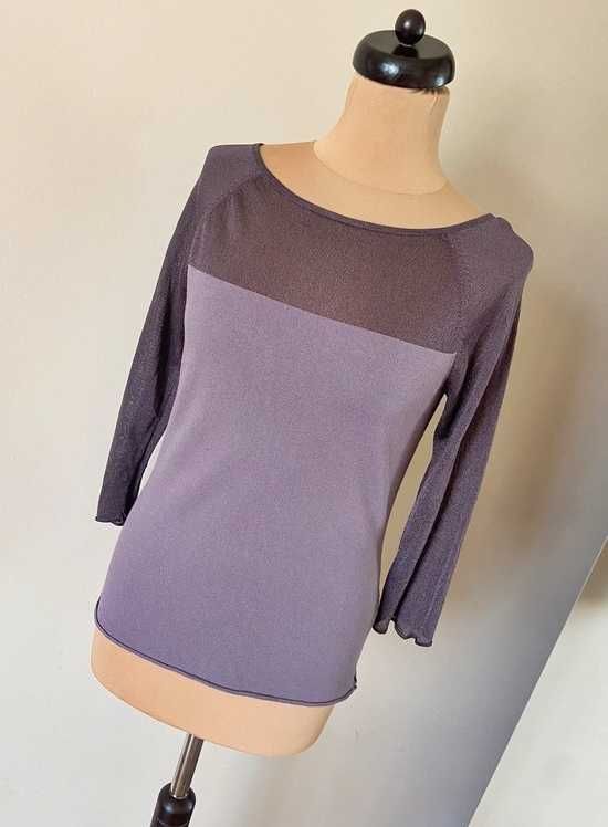 Solar brazowy sweter bluzka siatka oryginalny m l 38 40 modna basic