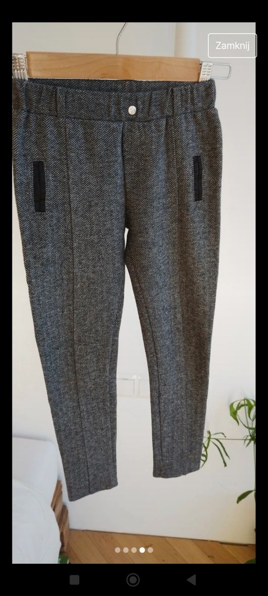 spodnie legginsy sweter włochaty biały świąteczny wizytowe galowe 140