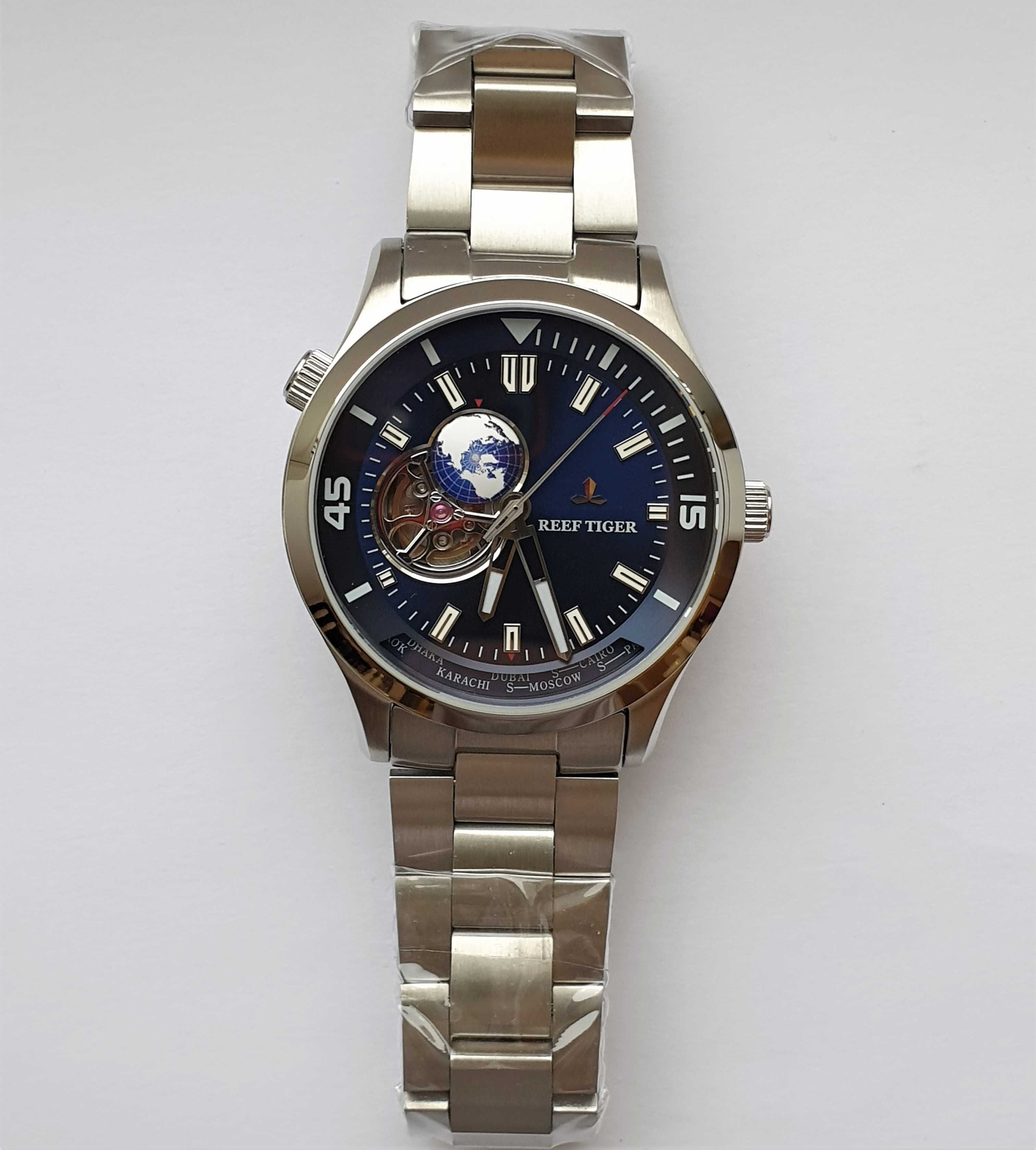 Мужские часы Reef Tiger RGA1693 Automatic Sapphire 43mm