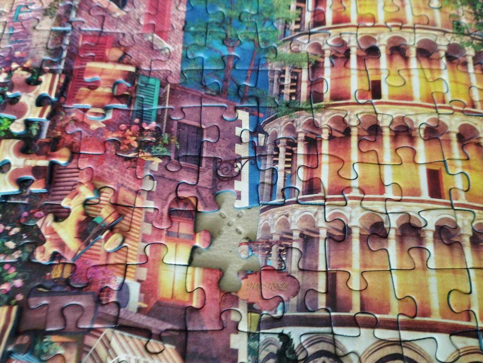 puzzle Ravensburger 500 szt Wieczór w Pizie niekompletnie