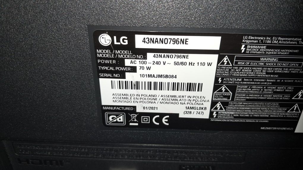 Продам телевізор LG 43nano796ne
