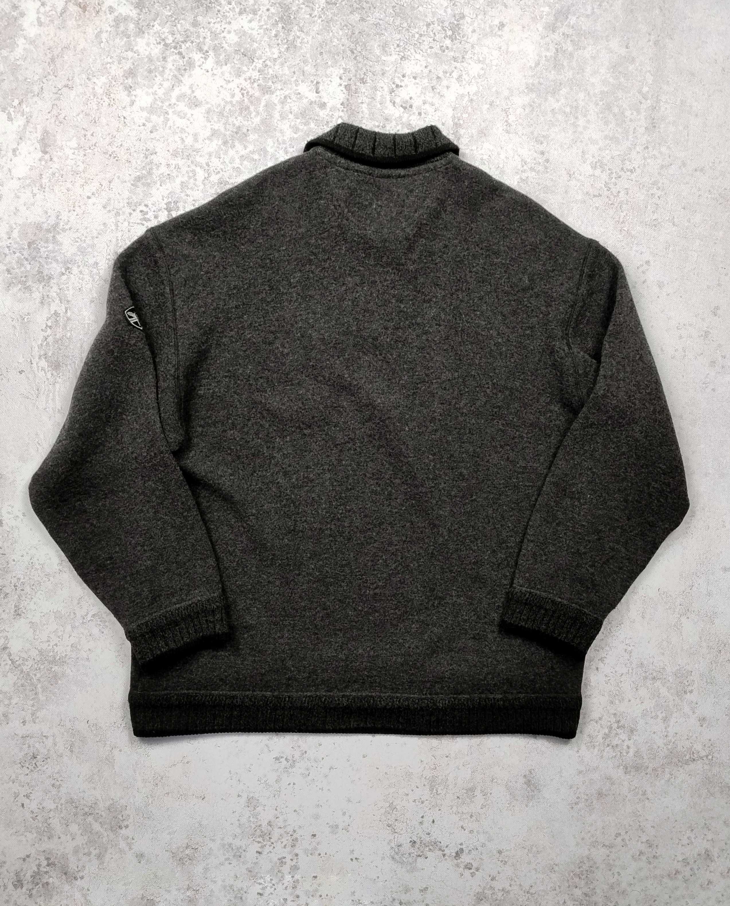 Szary sweter Carlo Colucci z golfem halfzip retro style 90s 2000s XL