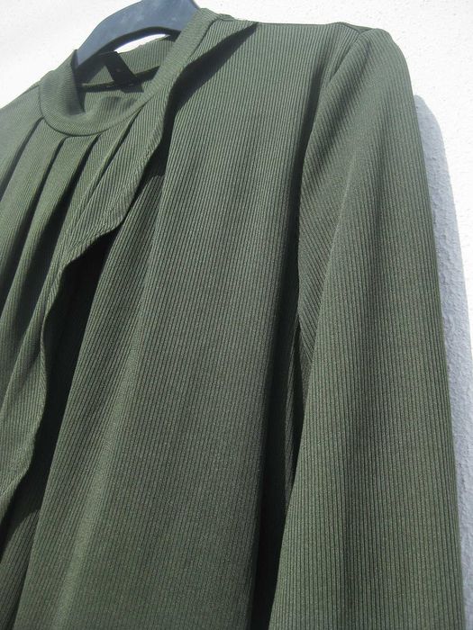 Стильная накидка в рубчик цвет хаки Shein L M