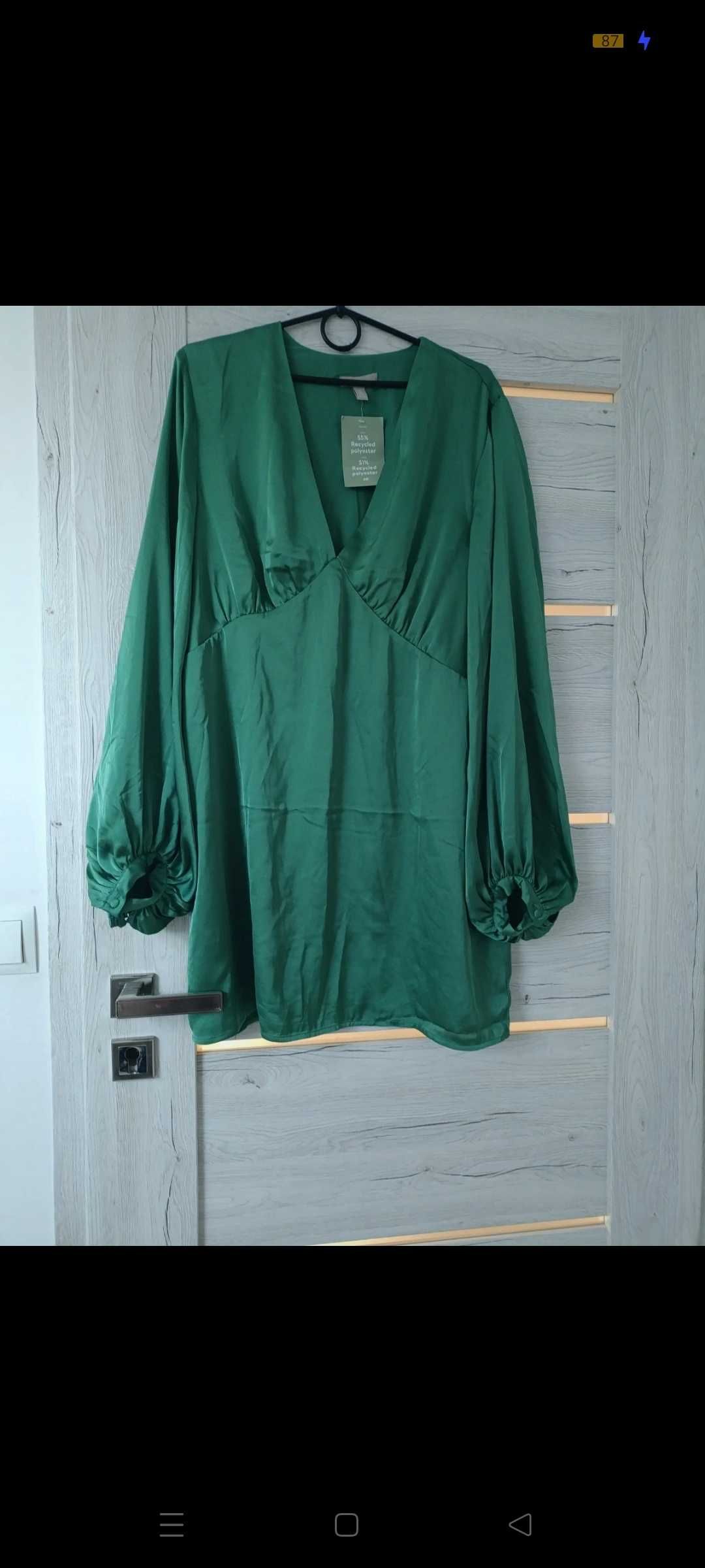 Satynowa sukienka nowa H&M L