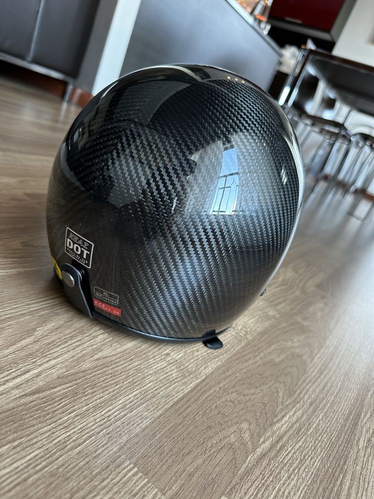 Capacete jet 3/4 carbono