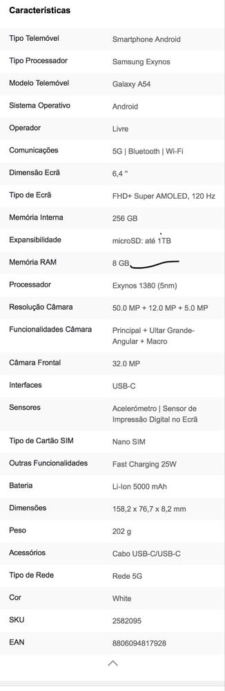 Samsung galaxy A54 5G
