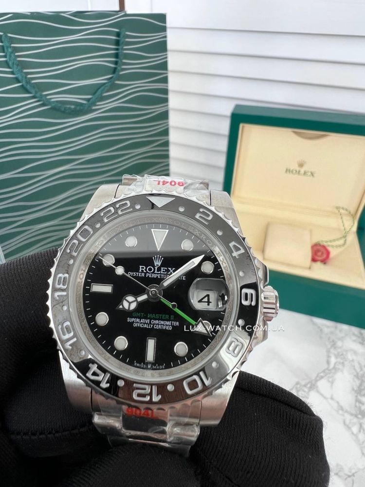 Часы Rolex GMT-Master II Silver-Black годинник