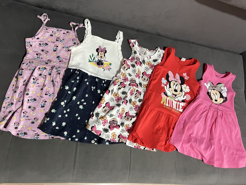 Zestaw sukienek dla dziewczynki, Disney, myszka minnie, r.98