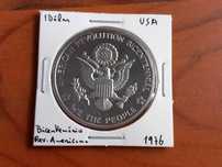Moeda 1 Dólar USA 1976 Bicentenário Revolução Americana
