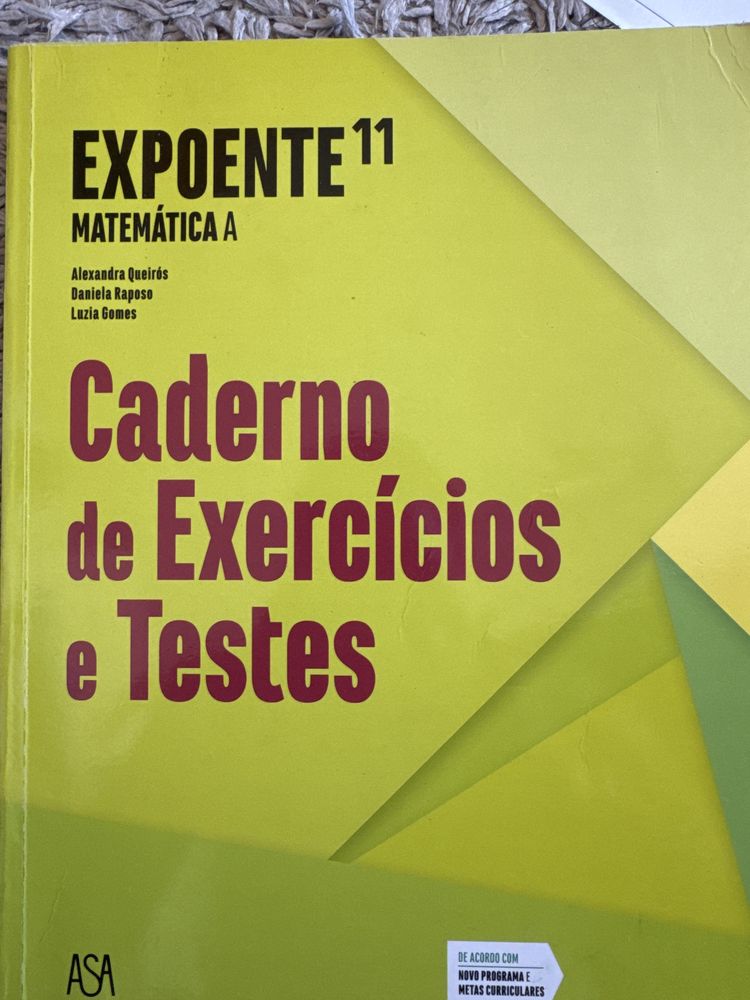 Caderno de exercicios e testes Matematica A 11 ano