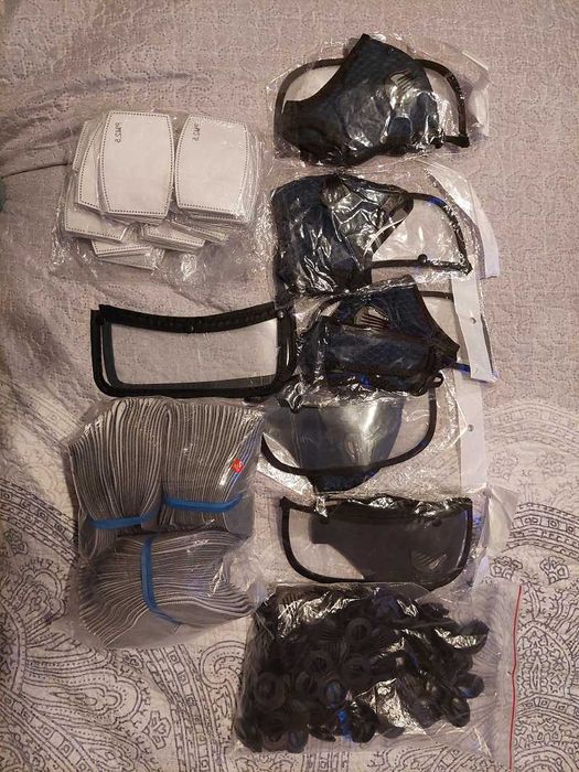 OKAZJA Wielorazowe maski ochronne+filtry+zawory