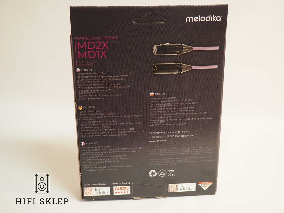 MELODIKA Purple Rain 2RCA na 2RCA- 1 m