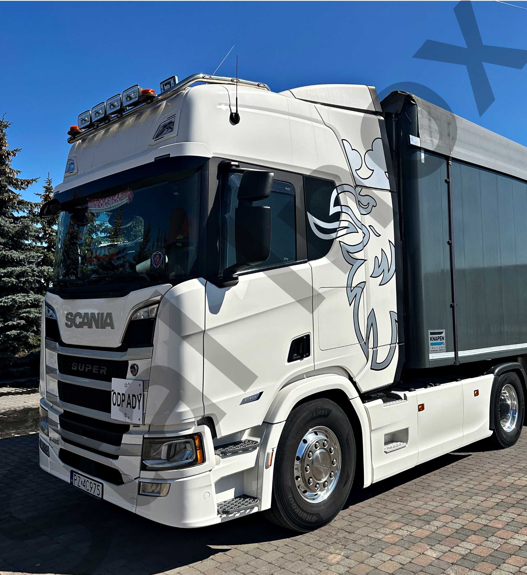 Orurowanie górne ze stali nierdzewnej Scania S / R oświetlenie led