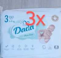 3 x pieluszki Dada Pure Care 3 4-9kg 3x40=120sztuk