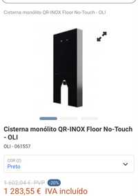 Cisterna monólito QR-INOX Floor No-Touch - PRETO -OLI