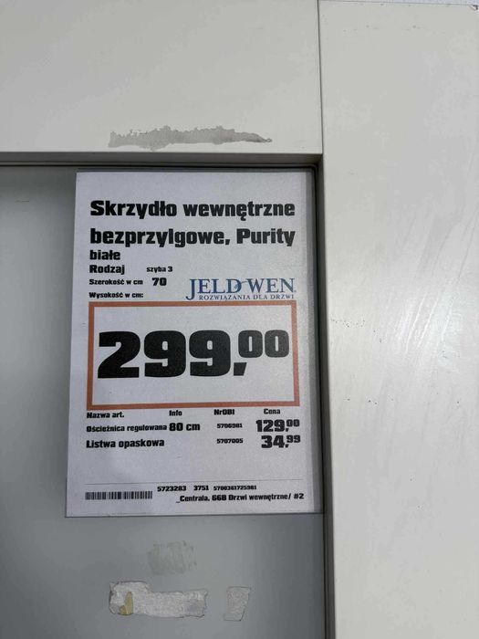 Drzwi wewnętrzne bezprzylgowe