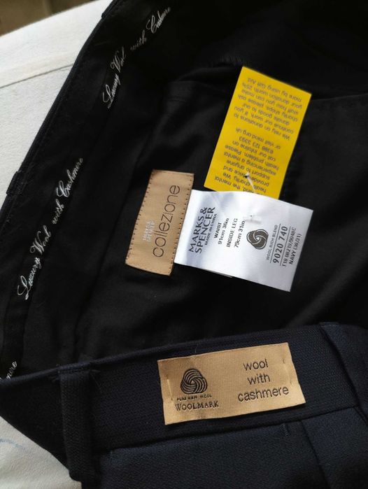 Джинсы брюки Marks&Spencer wool cashmere trousers Англия w36 navy.