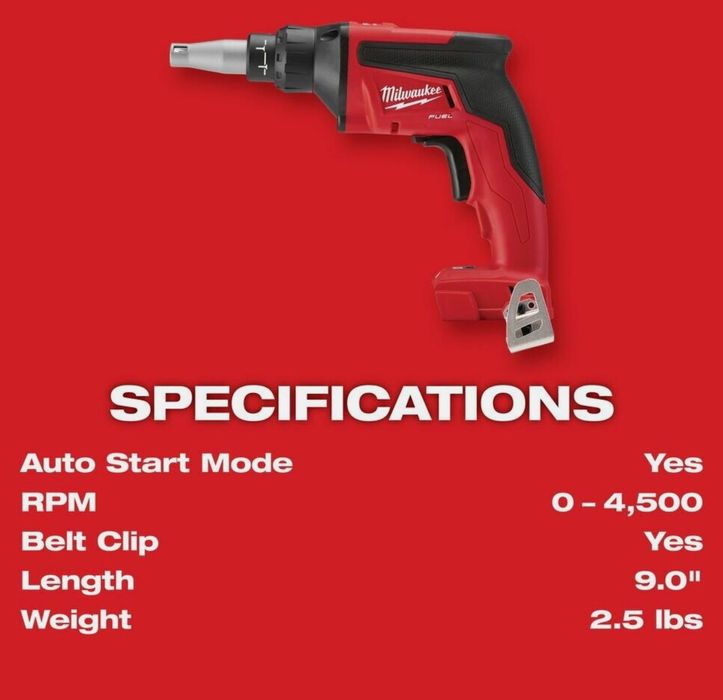 Безщітковий шуруповерт по гіпсокартону Milwaukee M18 FUEL™ 2866-20