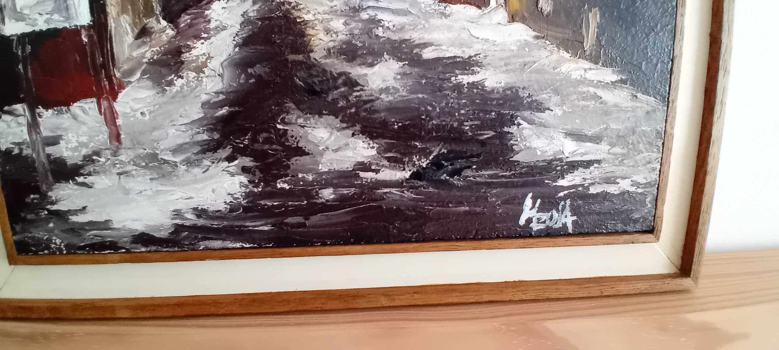 Pintura  a óleo sobre madeira assinada!