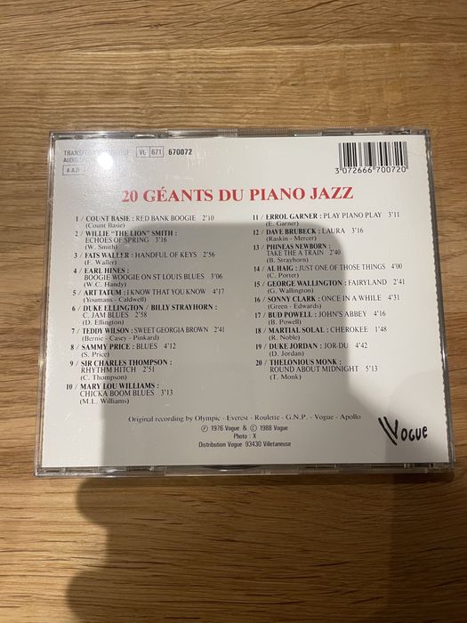 20 Geants Du Piano Jazz CD