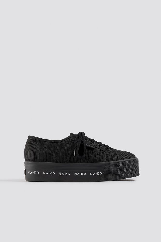 Trampki Na-kd x Superga na platformie czarne 41 logo