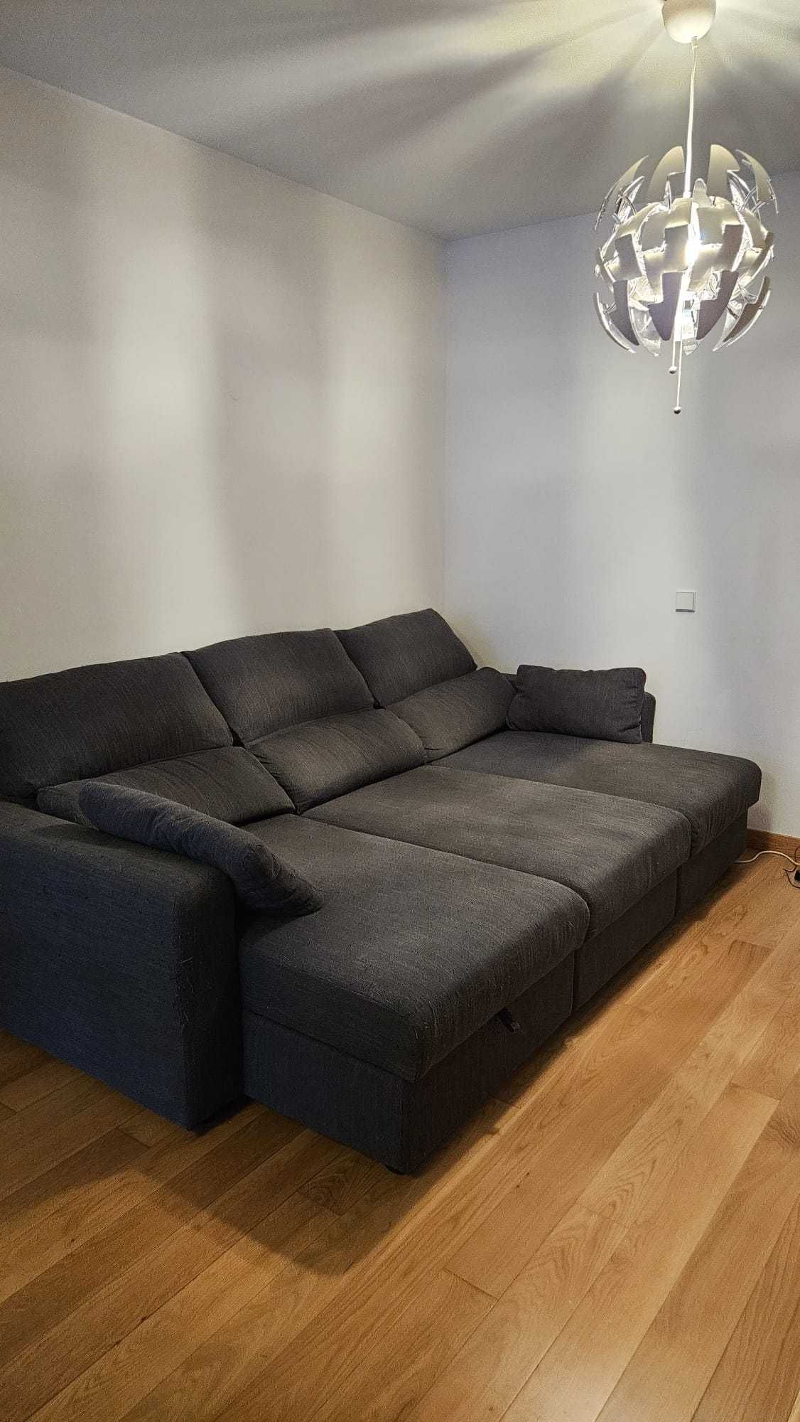 Sofá-cama de 3 lugares com chaise longue