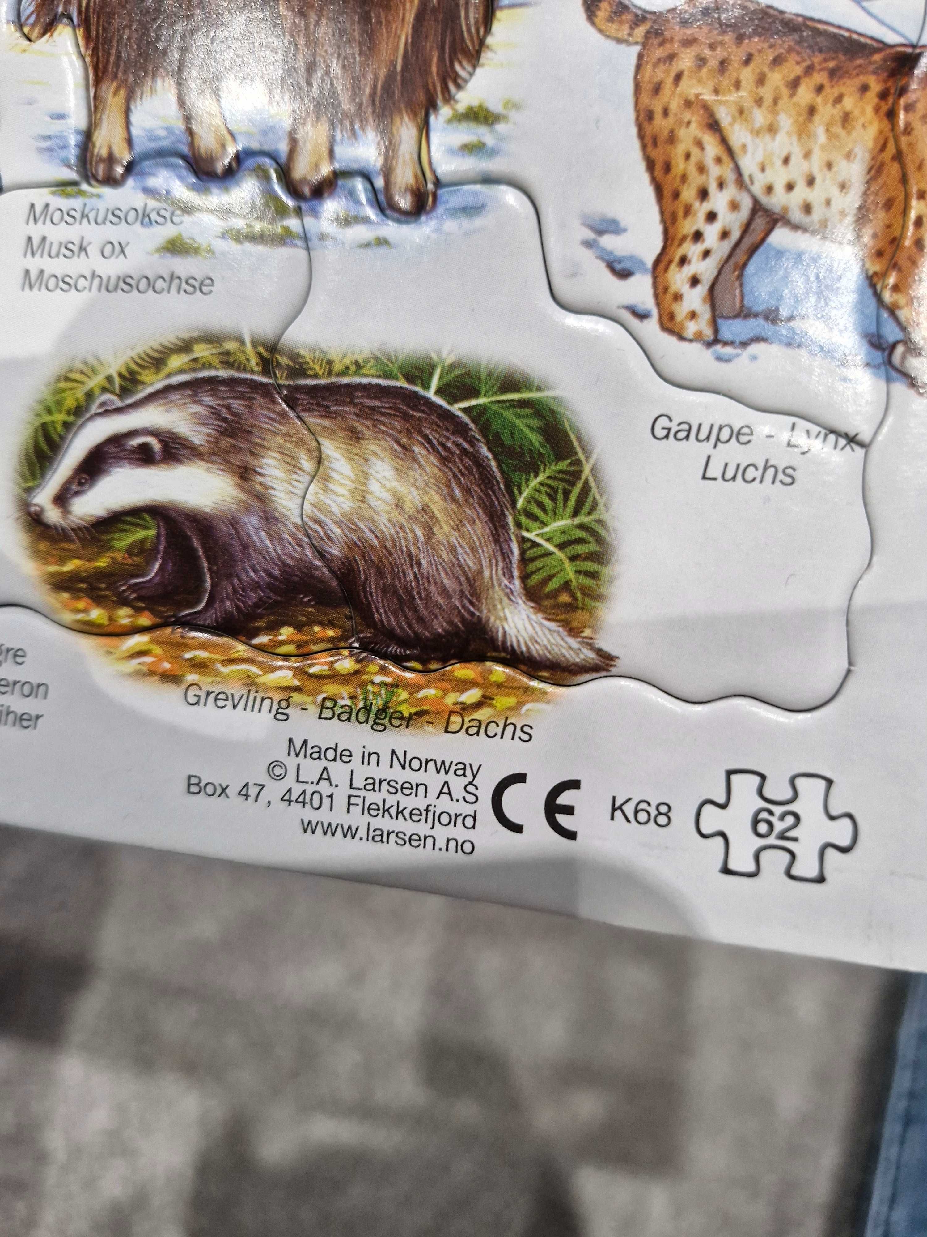Puzzle z Norwegii ze zwierzętami