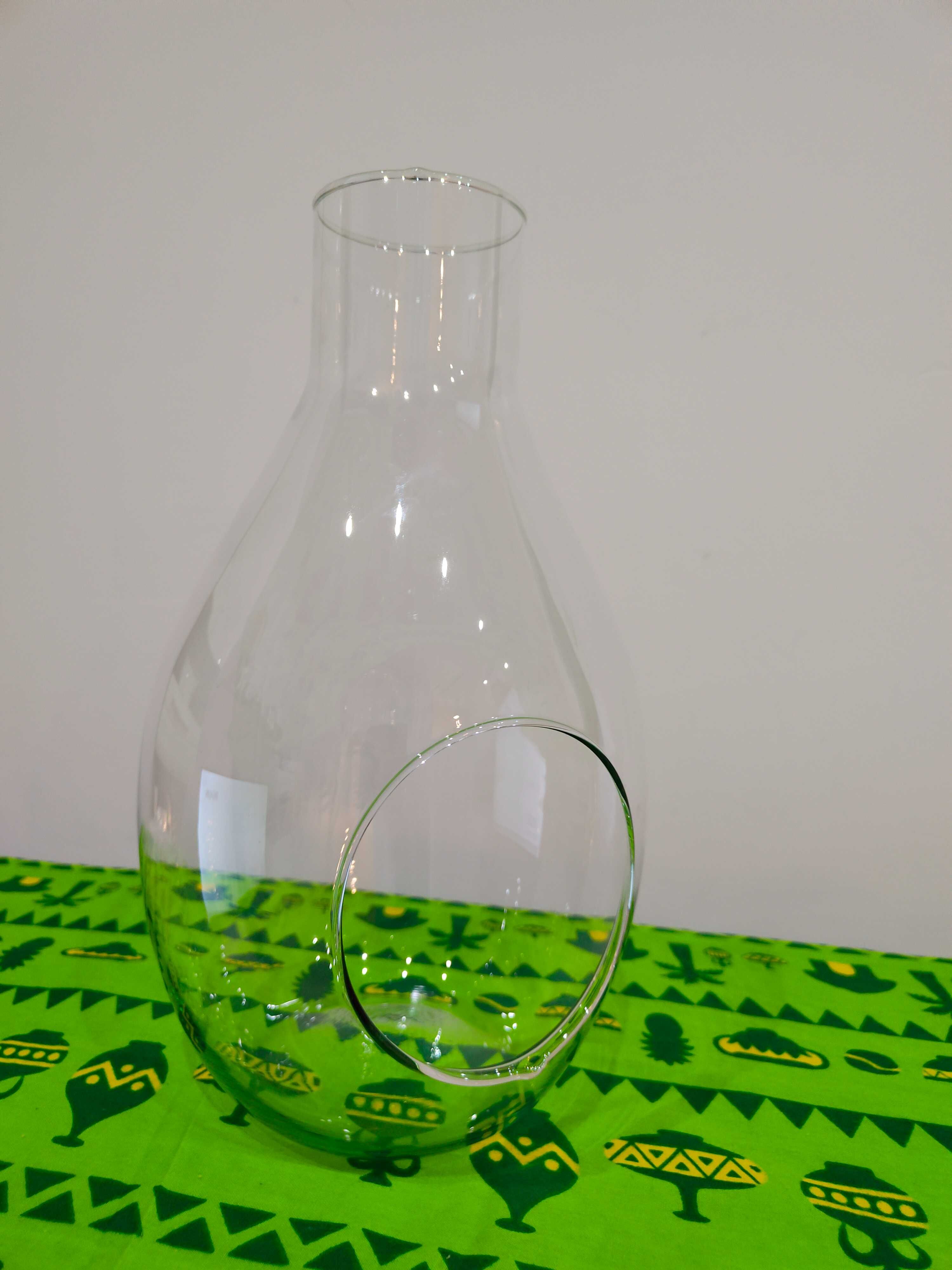 Szklany wazon, słój z otworem bocznym, wysokość 30 cm