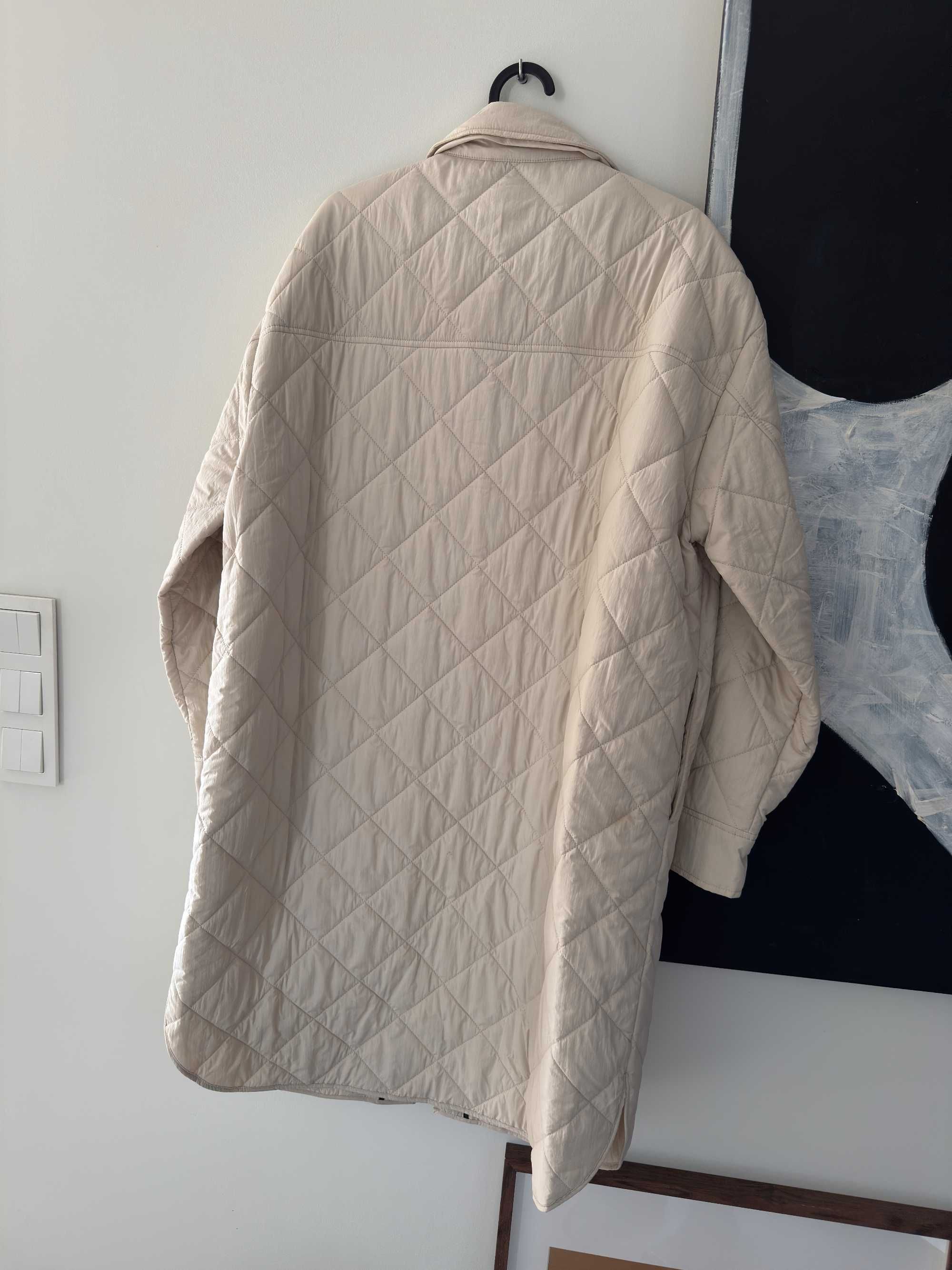Płaszcz Massimo Dutti, kremowy M