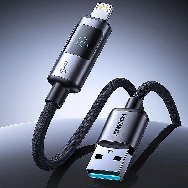 Kabel Joyroom S-A16 Pro Prism Series 3A USB-A - Lightning z wyświetlac