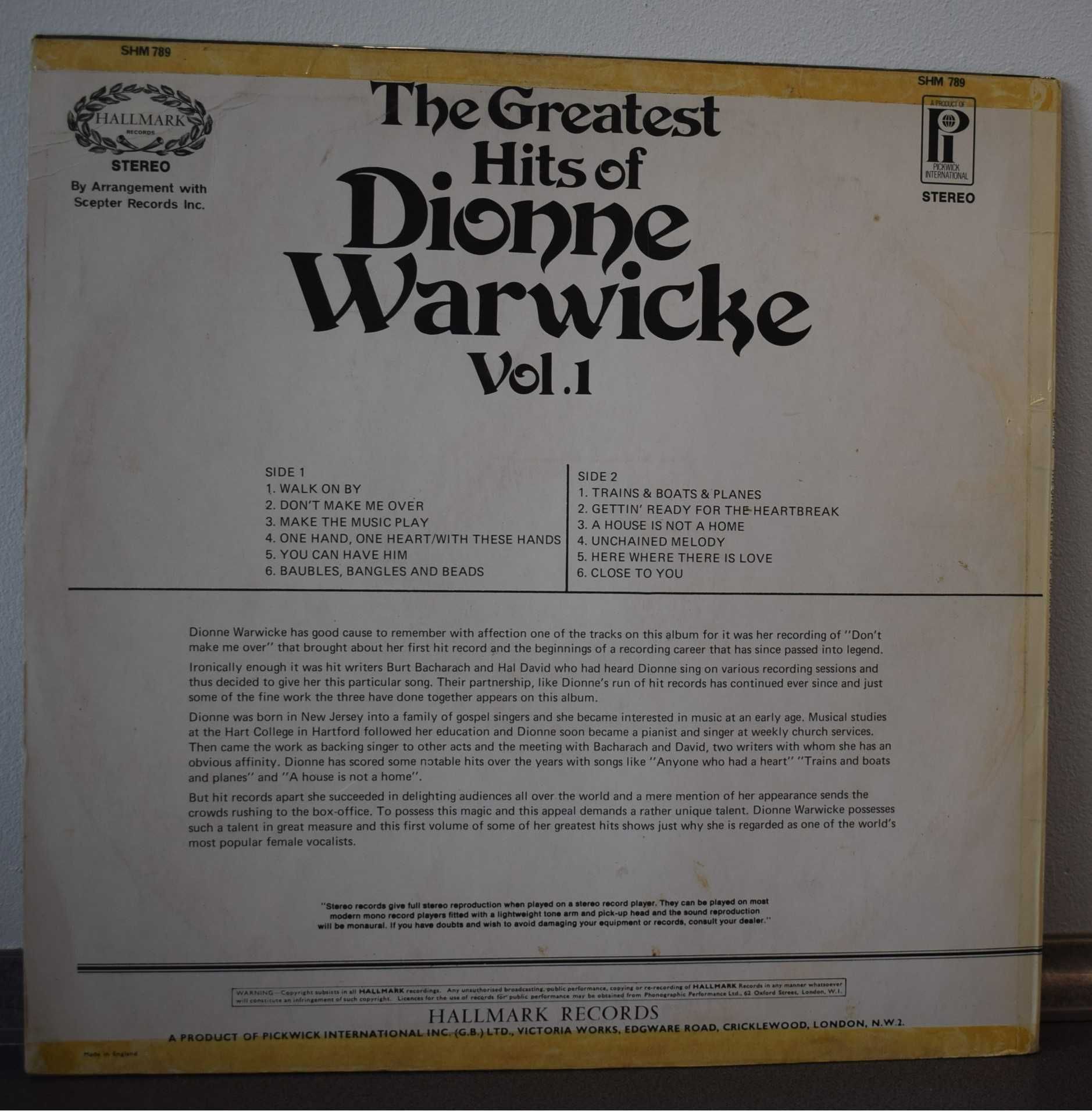 Dionne Warwicke  Greatest Hits Vol.1 Winyl