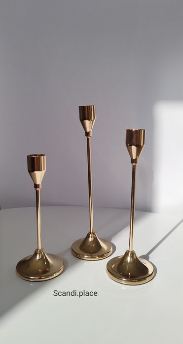 Набір свічників декоративних 3шт золотого кольору