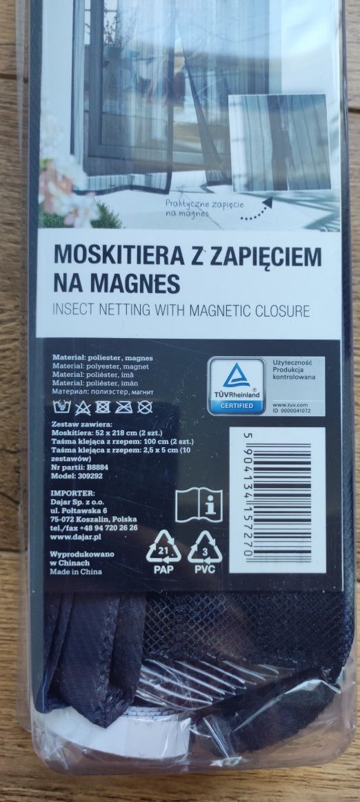 Moskitiera z zapięciem na magnes