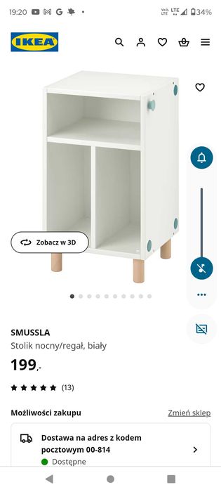 Ikea smussla stolik szafka nocna
