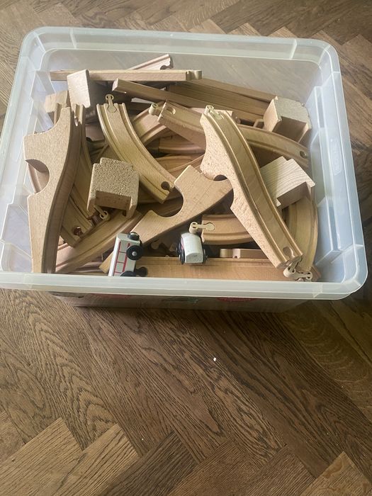 Drewniane Tory Kolejowe z Pojazdami 8kg