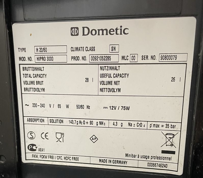 Lodówka Dometic hipro3000  turystyczna przenośna kamperowa absorpcyjna