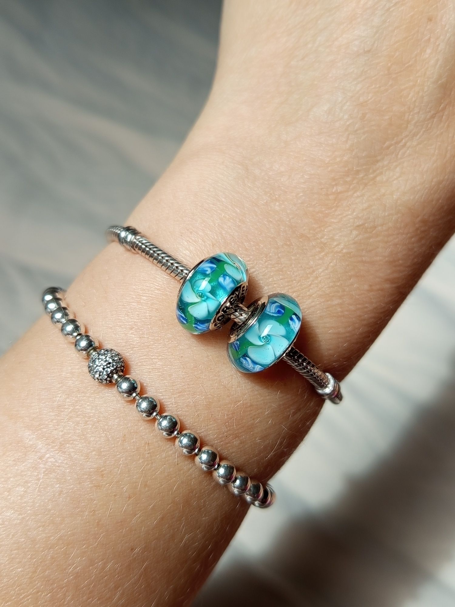 Charms szkiełko szklany koral forever