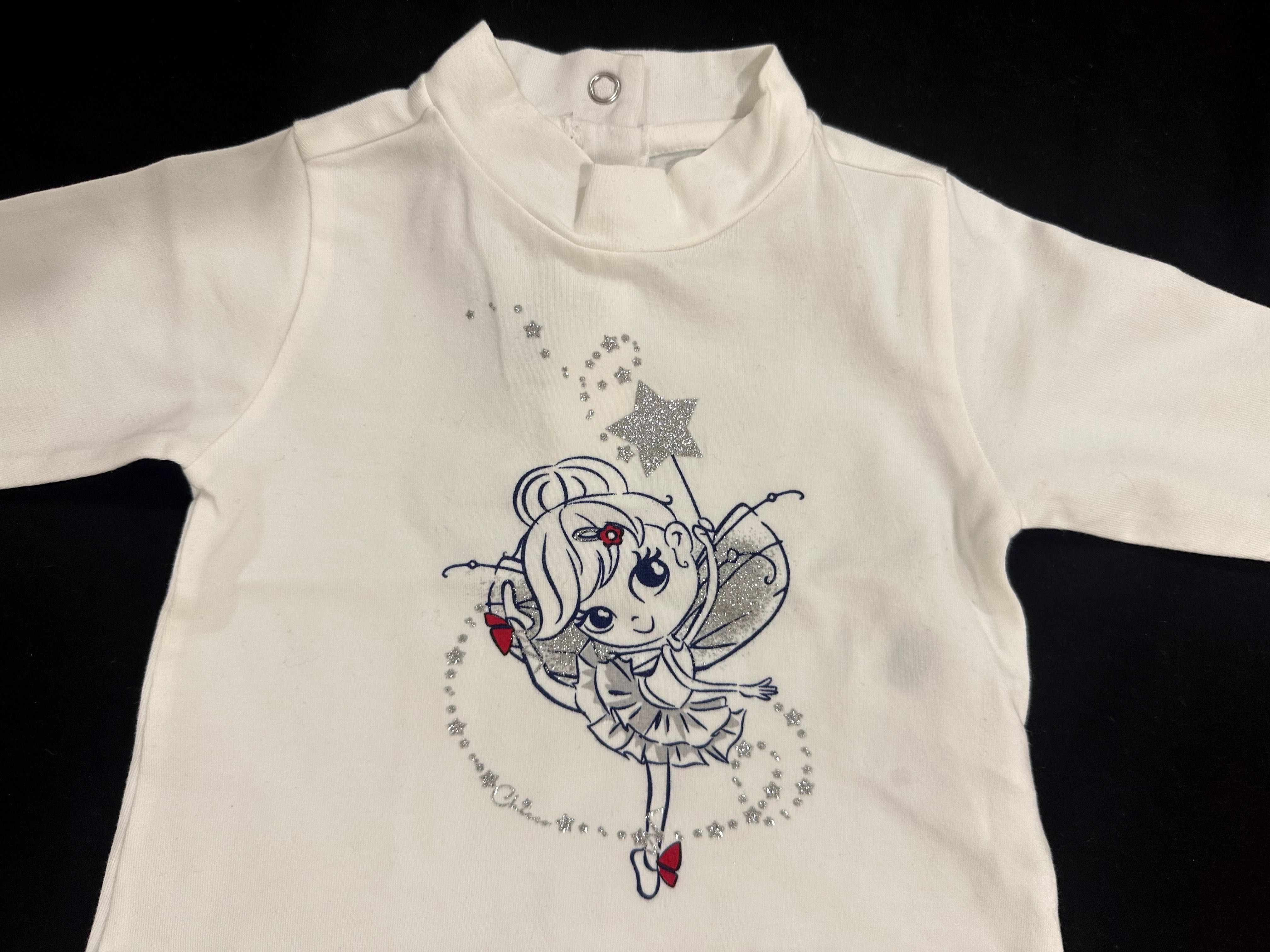 Camisola Branca Bailarina Chicco 6M como NOVA