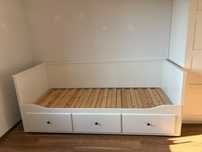 Łóżko,sofa Ikea Hemnes białe+ 2x materac. Stan bardzo dobry