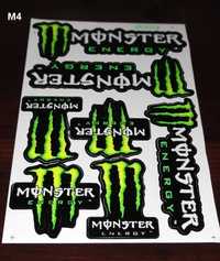 Naklejki Red Bull Monster Energy Rockstar Fox Alpinestars / arkusz M4