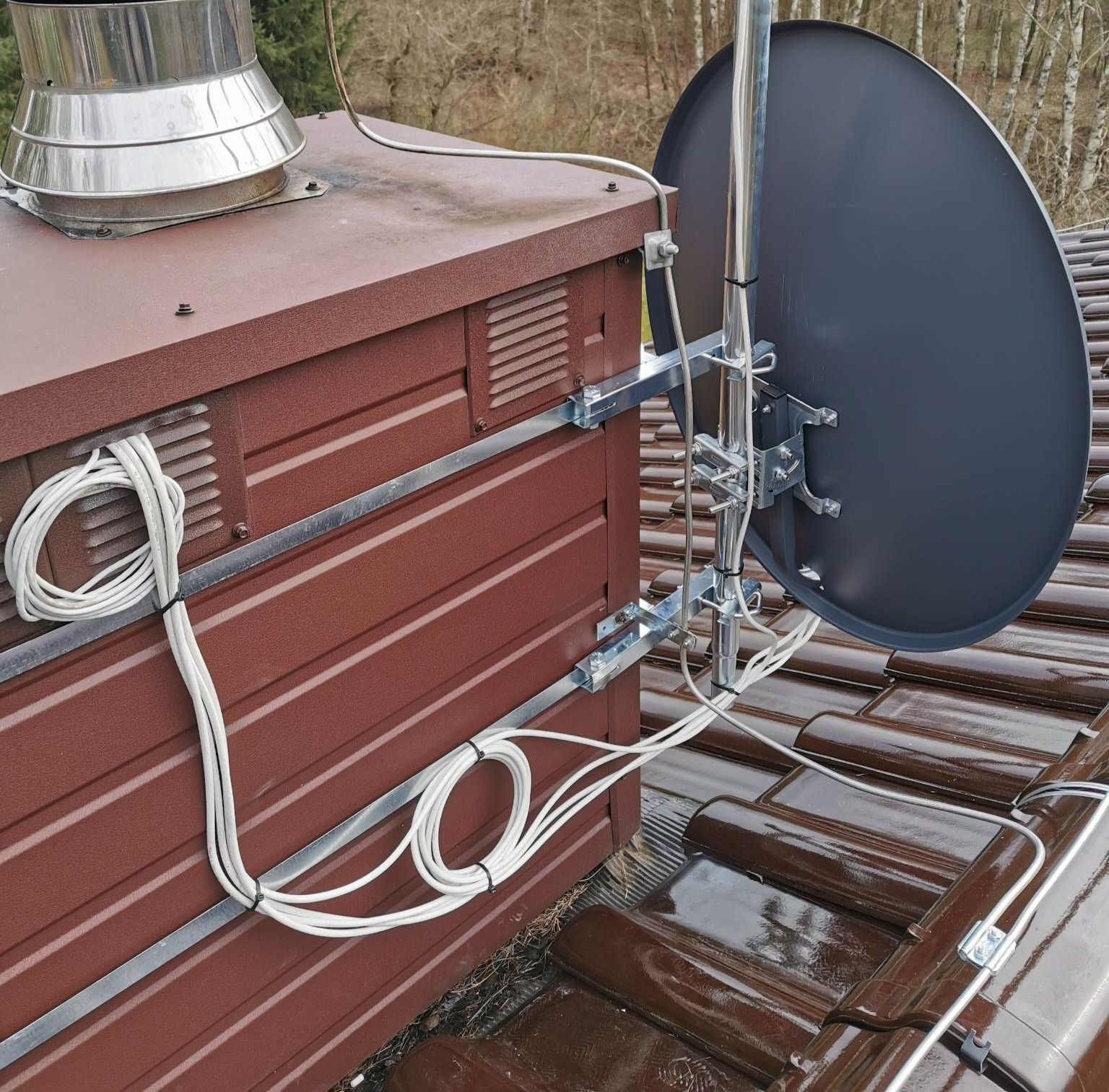 Montaż , Ustawienie anteny satelitarnej i naziemnych DVB-T