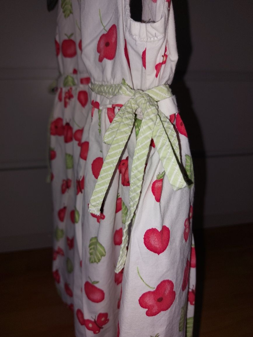 Sukienka letnia z kołnierzykiem biała BFD Creation 86 cm