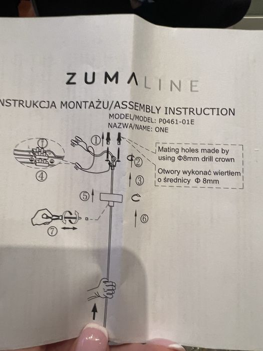 Nowa lampa zuma Line zlota gold wisząca