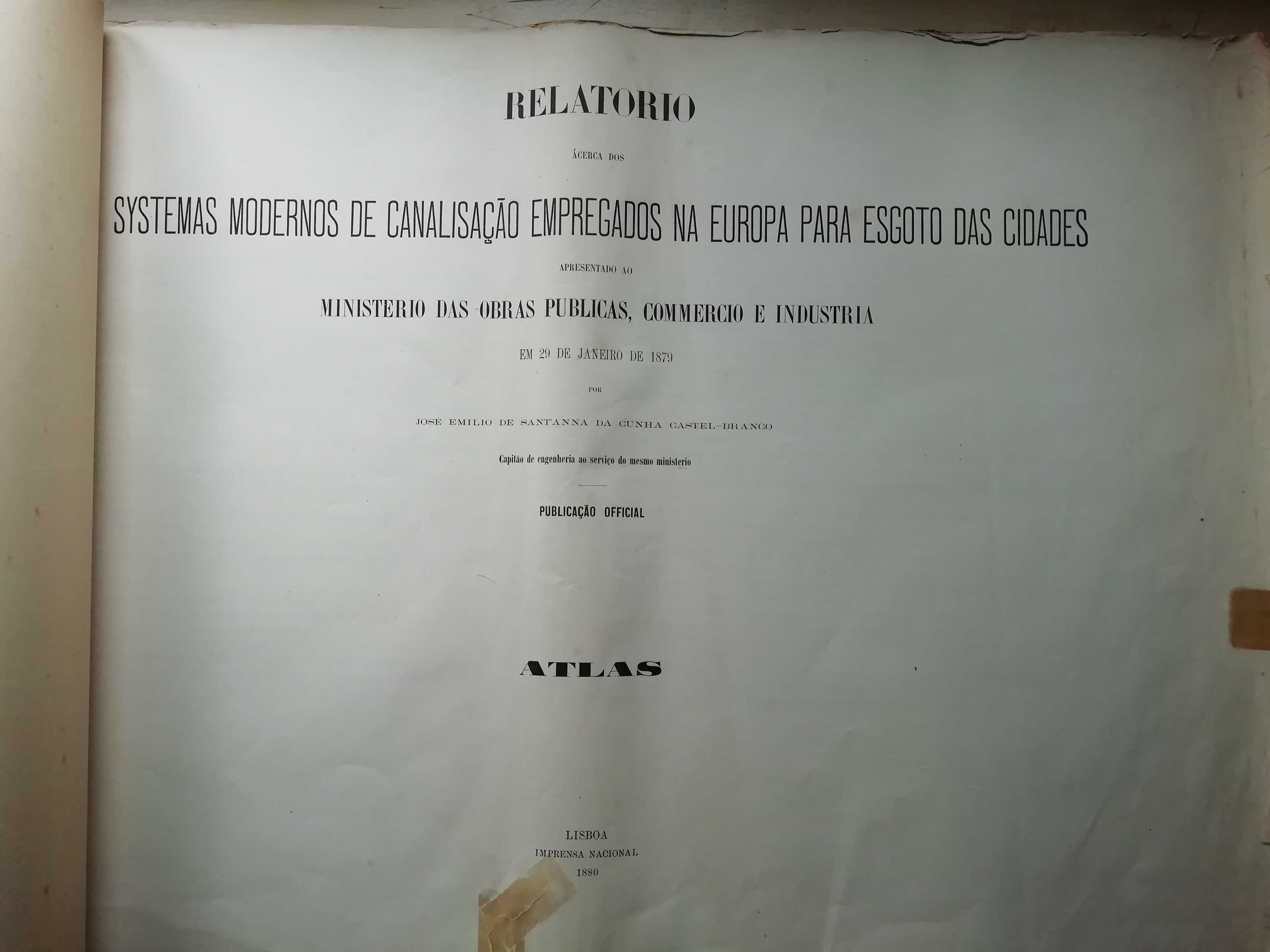 Plantas dos sistemas de canalização das cidades Europeias- data 1879