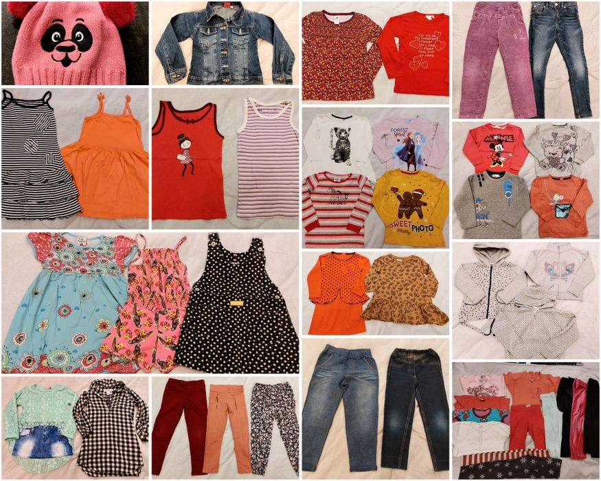 Paka ubranek dla dziewczynki, ubranka, ubrania r 116,H&M, grafisy