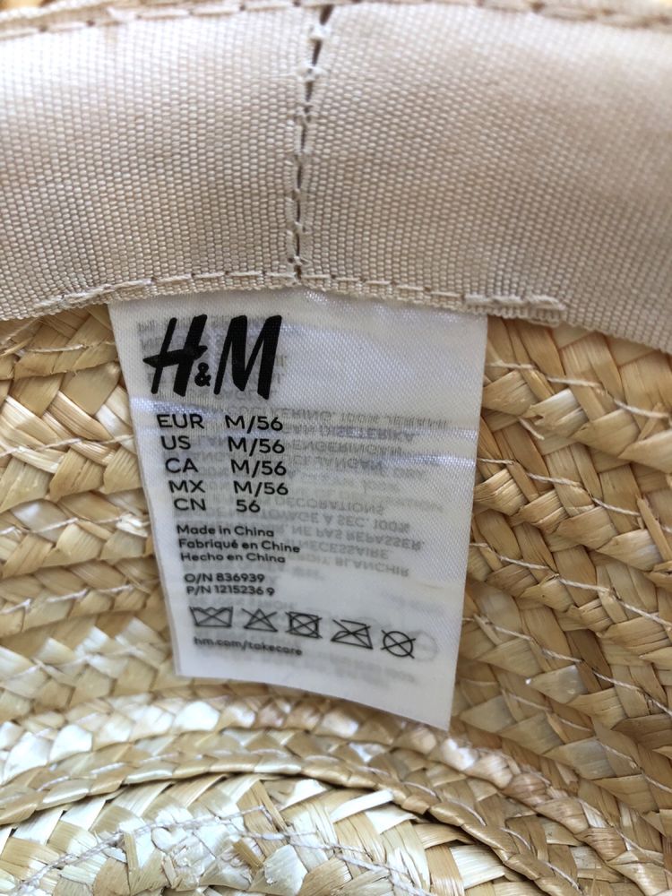 Kapelusz H&M słomkowy słomiany słowa cottagecore Jane Austen M 56
