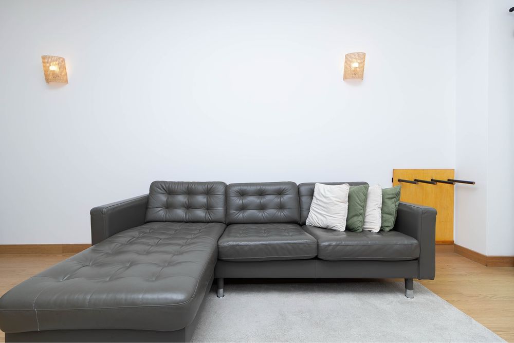 LANDSKRONA Sofá 3 lugares, c/chaise longue Cinza