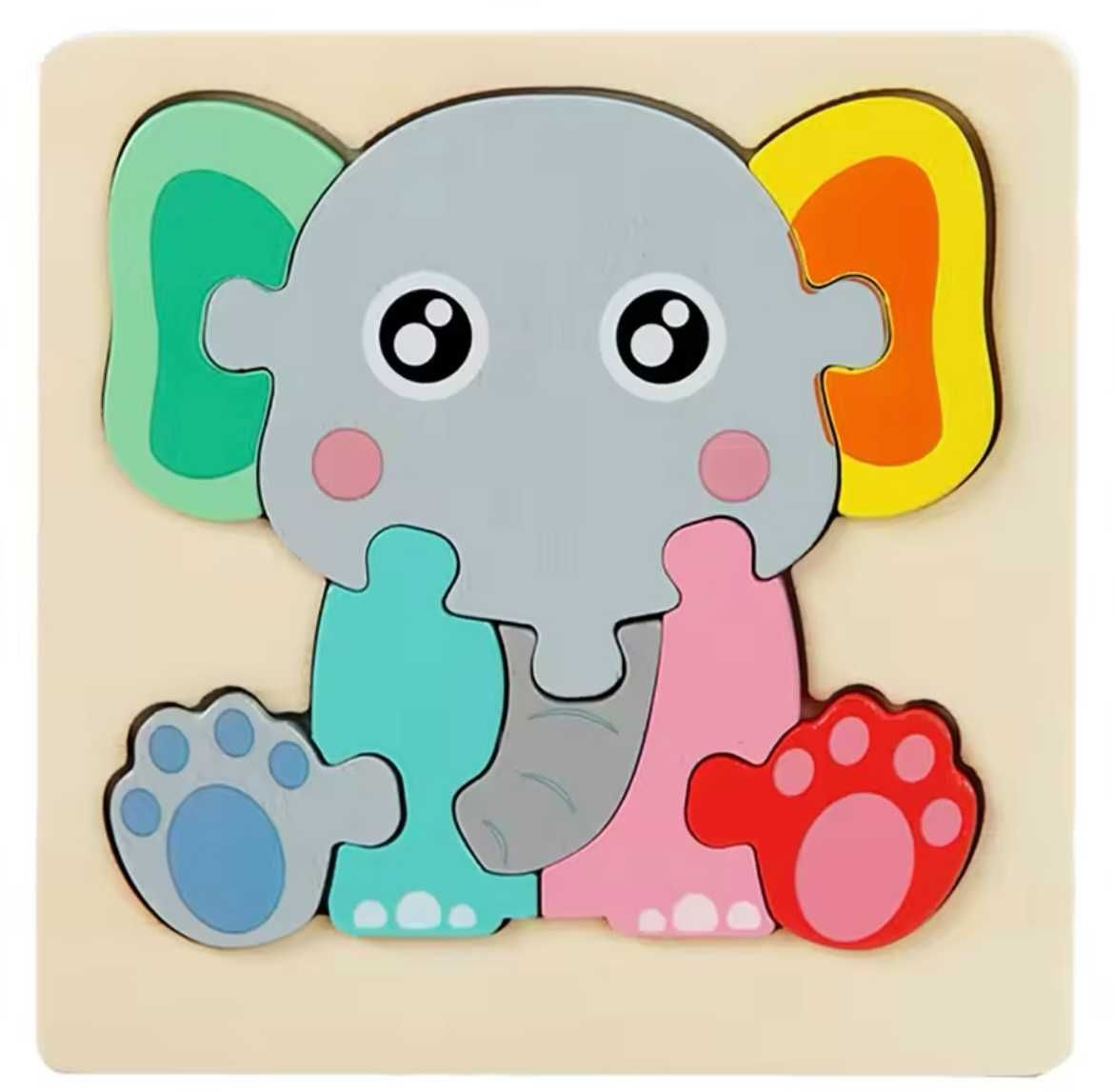 Nowa układanka puzzle dla dzieci! Słoń / Koparka / Panda / Ryba / Auto
